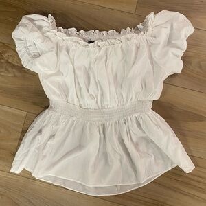 White Ruffled Women's Top